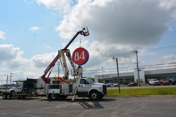 Outdoor signage installation