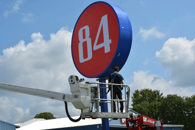84 Lumber Pole Sign