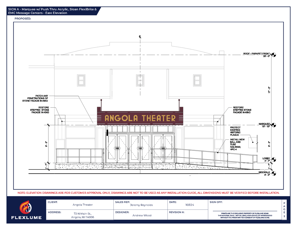 Angola Theatre Marquee Design - Theatre Rendering