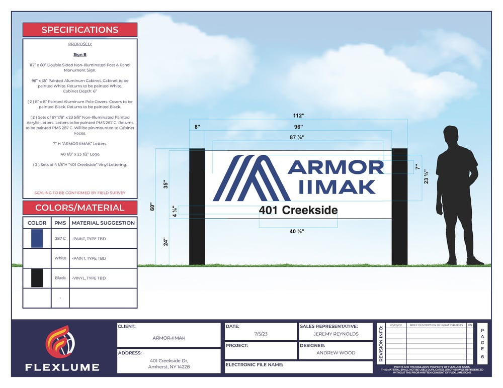 Armor Iimak Post & Panel Monument Sign Design