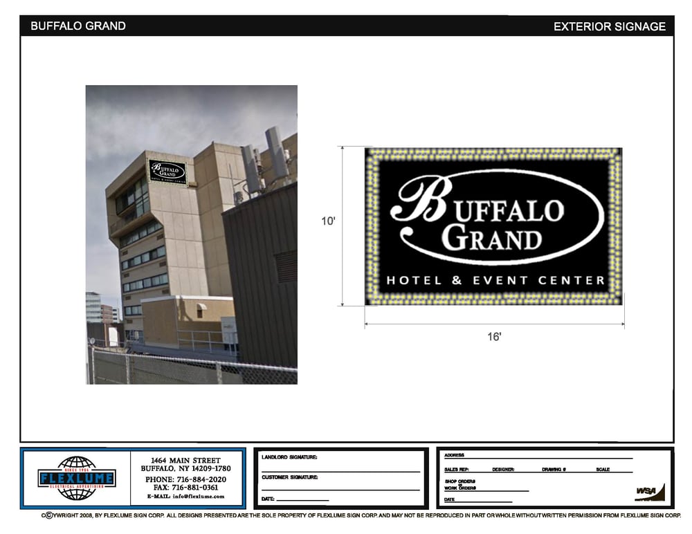 Buffalo Grand Hotel Marquis Sign Design Rendering 12e