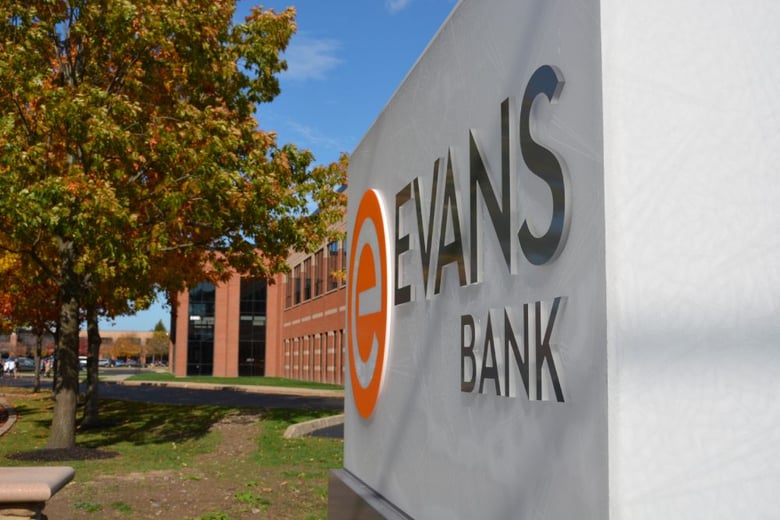 Custom acrylic monument sign for Evans Bank (1)