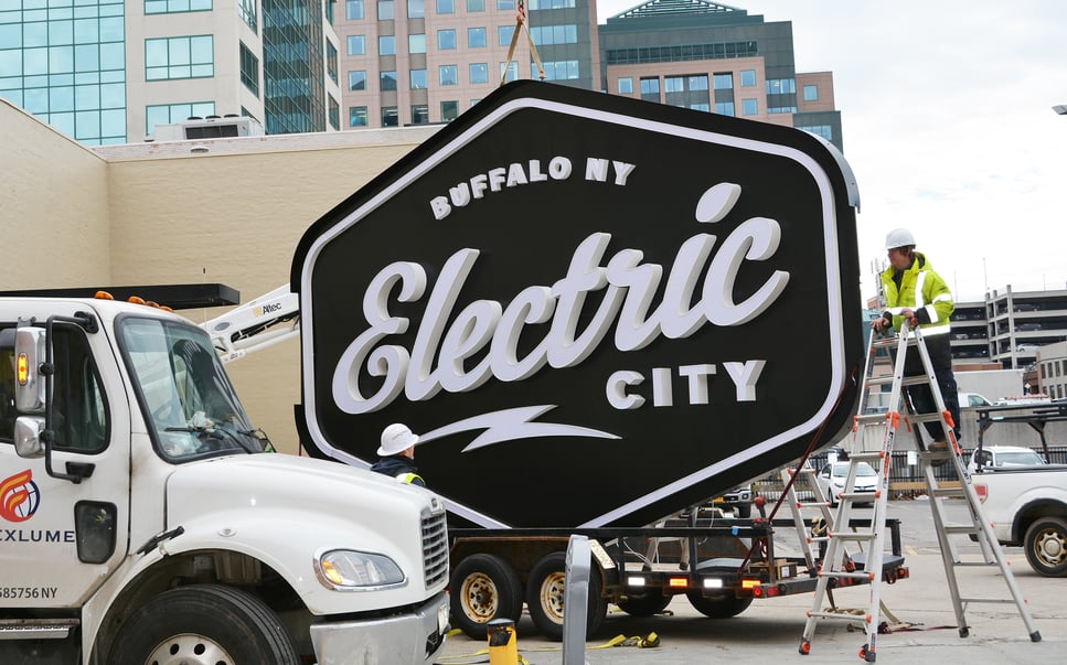 Electric City - 3D Sign Staging