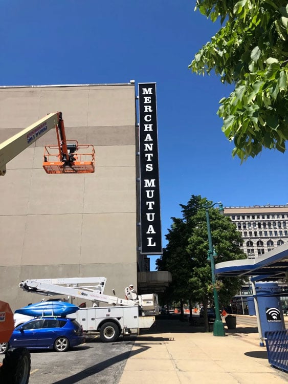 Vertical channel letter sign repair