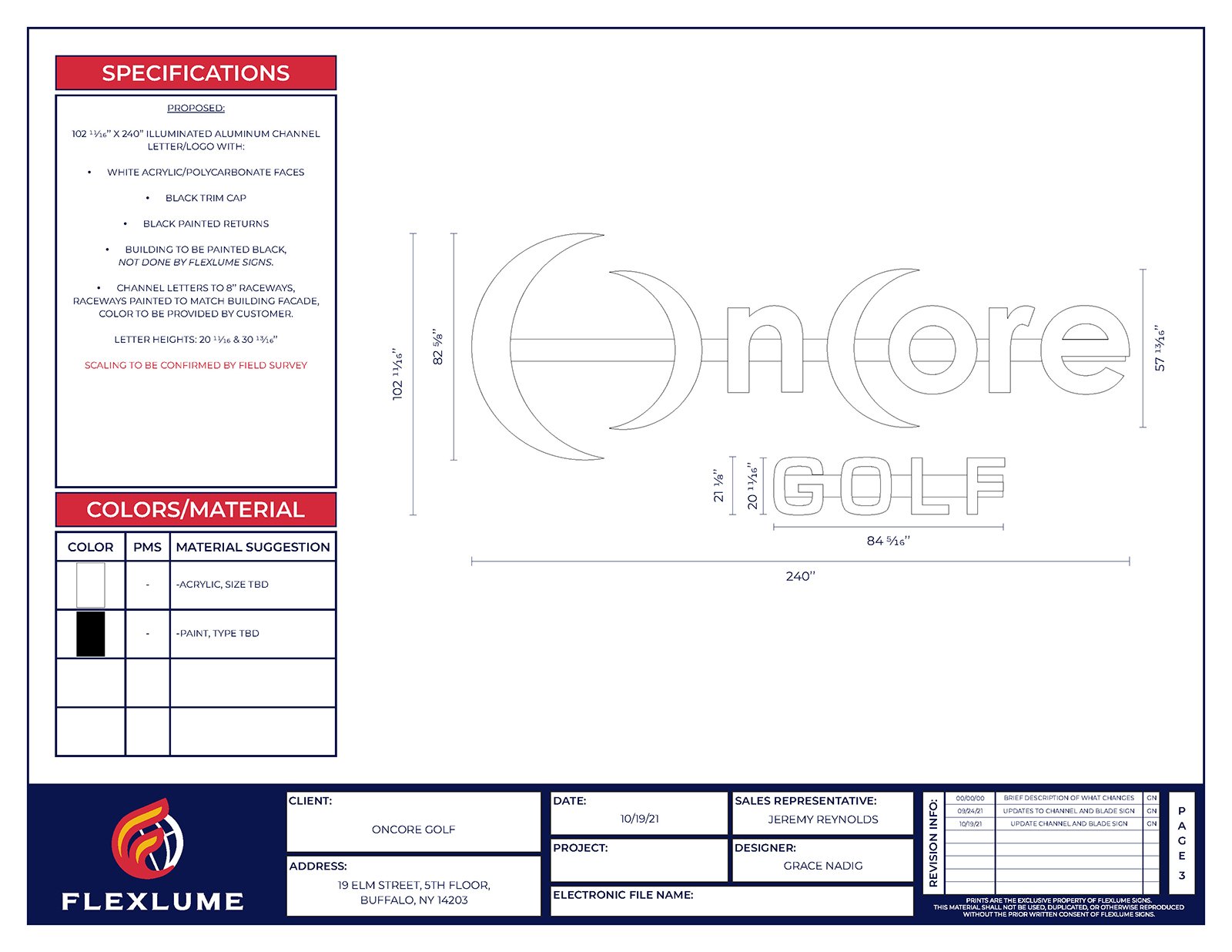 OnCore Golf - Signage Design Rendering