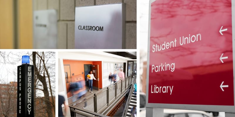 School wayfinding signage examples & school signage ideas