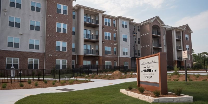 Apartment complex monument signs, 2